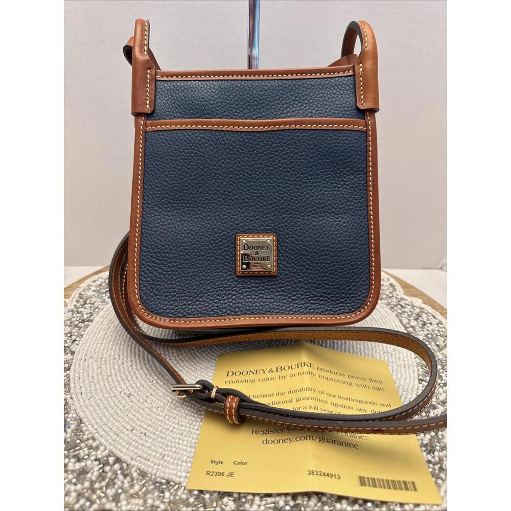 Dooney & Bourke Blue Leather Letter Carrier Crossbody Purse NWOT